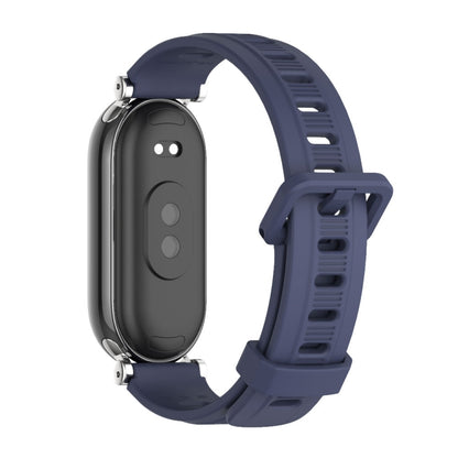 For Xiaomi Smart Band 10 / 9 / 8 Mijobs GT4 Flat Hole Silicone Watch Band(Midnight Blue Silver) - Watch Bands by MIJOBS | Online Shopping UK | buy2fix
