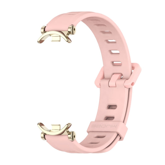 For Xiaomi Smart Band 10 / 9 / 8 Mijobs GT4 Flat Hole Silicone Watch Band(Pink Light Gold) - Watch Bands by MIJOBS | Online Shopping UK | buy2fix