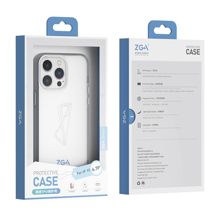 For iPhone 15 ZGA Clear TPU Shockproof Phone Case(Transparent) - iPhone 15 Cases by ZGA | Online Shopping UK | buy2fix