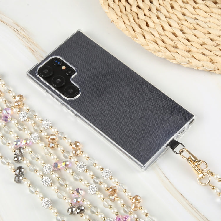 Mobile Phone Anti-lost Long Chain Flash Diamond Pearl Crossbody Lanyard(Black) - Lanyards & Wrist Straps by buy2fix | Online Shopping UK | buy2fix