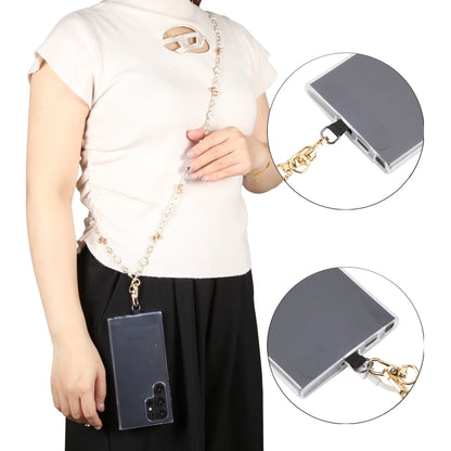 Mobile Phone Anti-lost Long Chain Flash Diamond Pearl Crossbody Lanyard(Pink) - Lanyards & Wrist Straps by buy2fix | Online Shopping UK | buy2fix