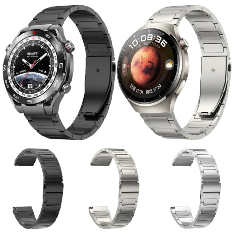 For Huawei Watch 4 / 4 Pro 22mm Flat Buckle Titanium Alloy Watch Band(Black) by buy2fix