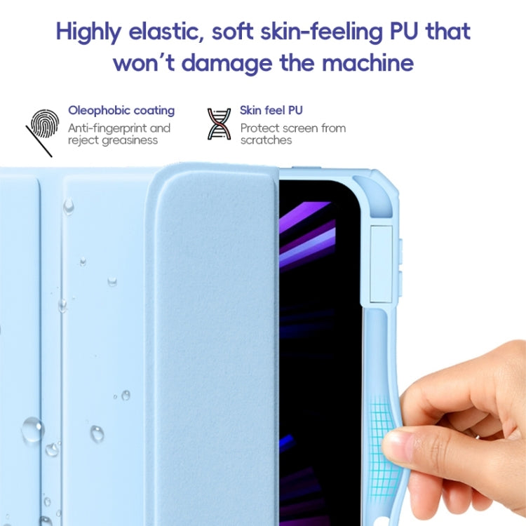 For iPad 10.2 2021/2020/2019 ZGA Tri-Fold Voltage Smart Leather Tablet Case(Ice Blue) - More iPad Cases by ZGA | Online Shopping UK | buy2fix