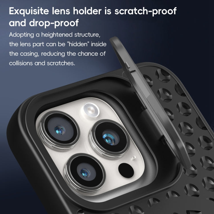 For iPhone 13 Pro Max Hollow Cooling Lens Holder MagSafe Magnetic TPU Phone Case(Black) by buy2fix
