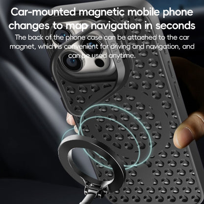 For iPhone 11 Pro Max Hollow Cooling Lens Holder MagSafe Magnetic TPU Phone Case(Purple) by buy2fix