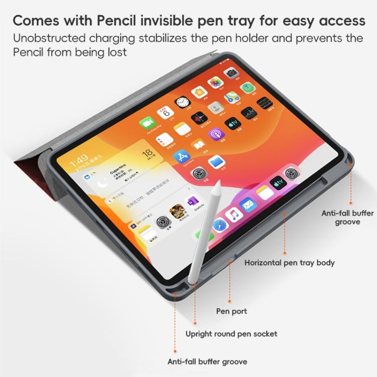 For iPad 10.2 2021/2020/2019 ZGA Tri-Fold Voltage Smart Leather Tablet Case(Blue) - iPad 10.2 Cases by ZGA | Online Shopping UK | buy2fix