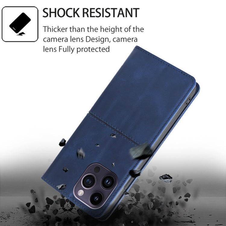 For Motorola Moto G Play 4G 2024 Cow Texture Magnetic Leather Phone Case(Blue) by buy2fix