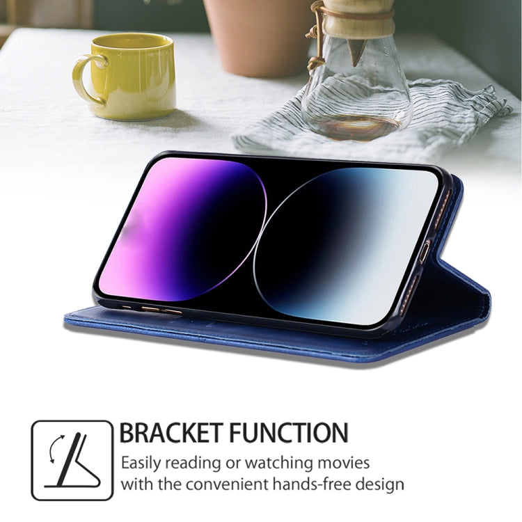 For Motorola Moto G Play 4G 2024 Cow Texture Magnetic Leather Phone Case(Blue) by buy2fix