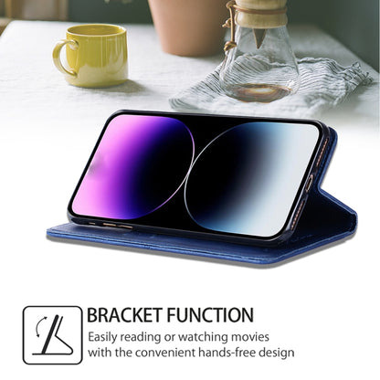 For Motorola Moto G Play 4G 2024 Cow Texture Magnetic Leather Phone Case(Blue) by buy2fix