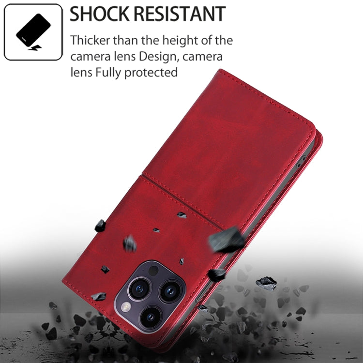 For Motorola Moto G Play 4G 2024 Cow Texture Magnetic Leather Phone Case(Red) by buy2fix