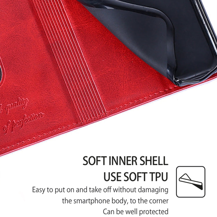 For Motorola Moto G Play 4G 2024 Cow Texture Magnetic Leather Phone Case(Red) by buy2fix