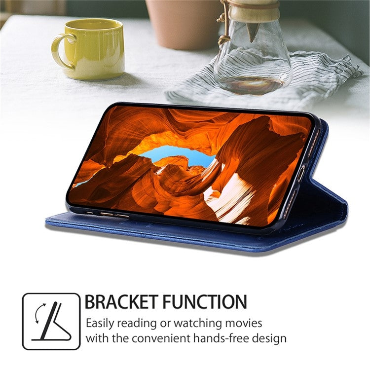 For Motorola Edge 5G 2024 Cow Texture Magnetic Leather Phone Case(Blue) by buy2fix