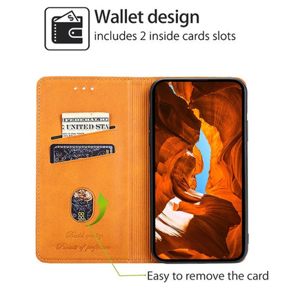 For Motorola Edge 5G 2024 Cow Texture Magnetic Leather Phone Case(Light Brown) by buy2fix