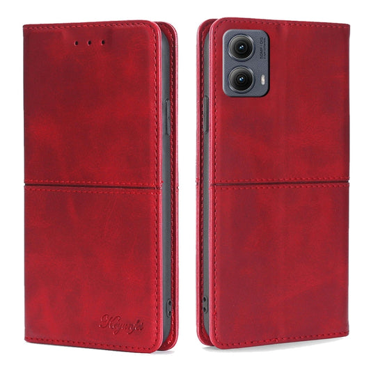 For Motorola Edge 5G 2024 Cow Texture Magnetic Leather Phone Case(Red) by buy2fix