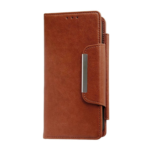 For iPhone 15 Pro Multifunctional 7-Cards Wallet Leather Phone Case(Brown) - iPhone 15 Pro Cases by buy2fix | Online Shopping UK | buy2fix