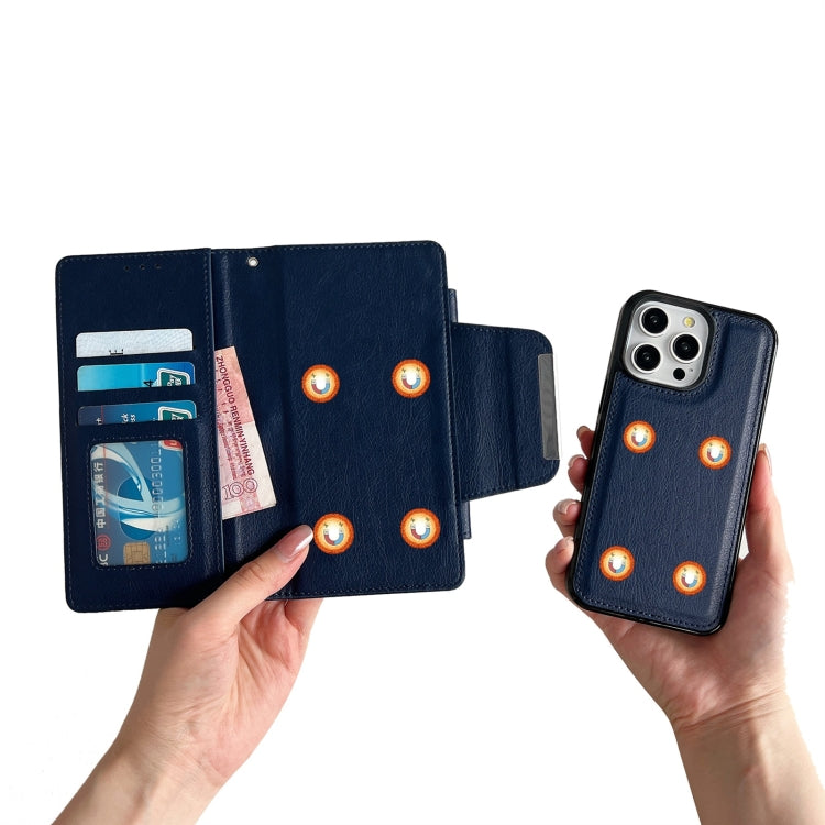 For iPhone 15 Plus Multifunctional 7-Cards Wallet Leather Phone Case(Royal Blue) - iPhone 15 Plus Cases by buy2fix | Online Shopping UK | buy2fix