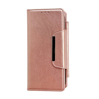For iPhone 15 Multifunctional 7-Cards Wallet Leather Phone Case(Rose Gold) - iPhone 15 Cases by buy2fix | Online Shopping UK | buy2fix