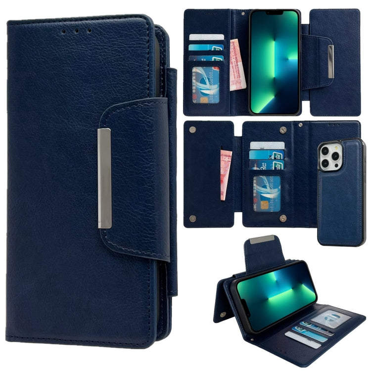 For iPhone 13 Pro Max Multifunctional 7-Cards Wallet Leather Phone Case(Royal Blue) - iPhone 13 Pro Max Cases by buy2fix | Online Shopping UK | buy2fix