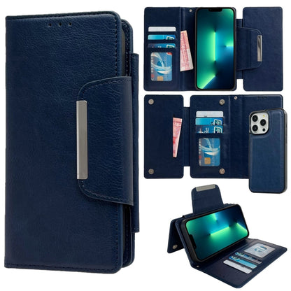For iPhone 13 Pro Max Multifunctional 7-Cards Wallet Leather Phone Case(Royal Blue) - iPhone 13 Pro Max Cases by buy2fix | Online Shopping UK | buy2fix