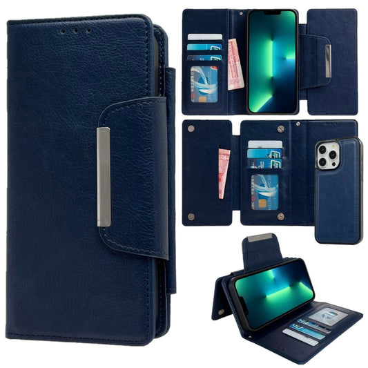 For iPhone 13 Pro Max Multifunctional 7-Cards Wallet Leather Phone Case(Royal Blue) - iPhone 13 Pro Max Cases by buy2fix | Online Shopping UK | buy2fix