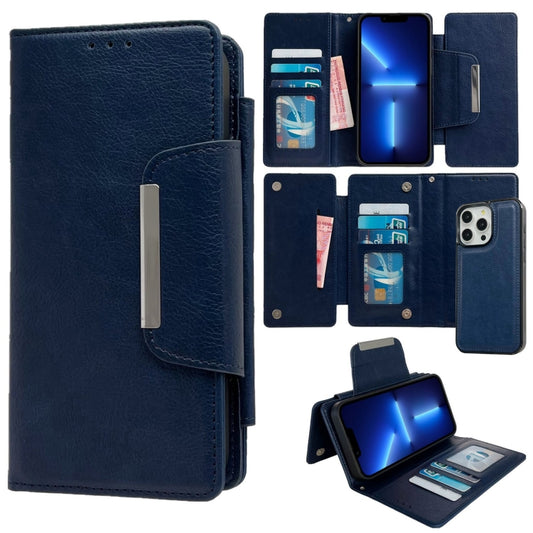 For iPhone 13 Pro Multifunctional 7-Cards Wallet Leather Phone Case(Royal Blue) - iPhone 13 Pro Cases by buy2fix | Online Shopping UK | buy2fix