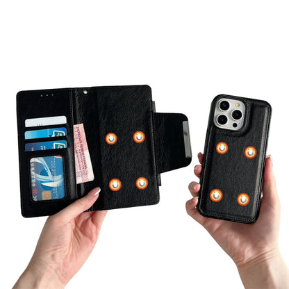 For iPhone 16 Pro Multifunctional 7-Cards Wallet Leather Phone Case(Black) by buy2fix