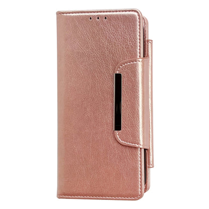 For iPhone 16 Pro Multifunctional 7-Cards Wallet Leather Phone Case(Rose Gold) by buy2fix