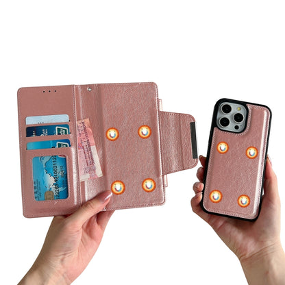 For iPhone 16 Pro Multifunctional 7-Cards Wallet Leather Phone Case(Rose Gold) by buy2fix