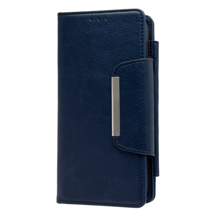 For iPhone 16 Pro Multifunctional 7-Cards Wallet Leather Phone Case(Royal Blue) by buy2fix