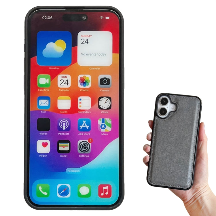 For iPhone 16 Plus Multifunctional 7-Cards Wallet Leather Phone Case(Grey) - iPhone 16 Plus Cases by buy2fix | Online Shopping UK | buy2fix