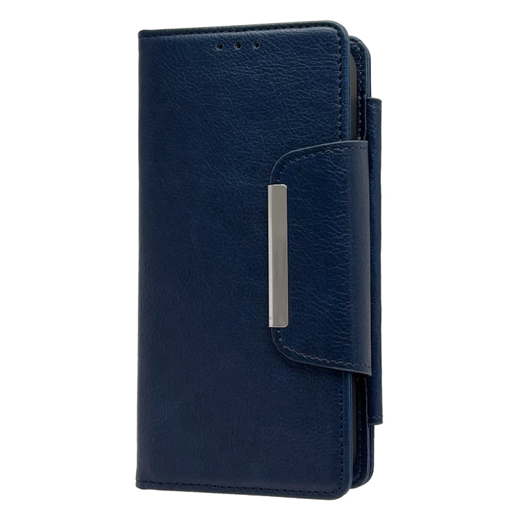 For iPhone 16 Plus Multifunctional 7-Cards Wallet Leather Phone Case(Royal Blue) - iPhone 16 Plus Cases by buy2fix | Online Shopping UK | buy2fix