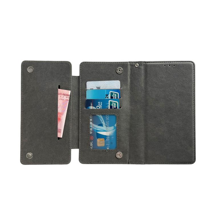 For iPhone Air Multifunctional 7-Cards Wallet Leather Phone Case(Grey) - iPhone Air Cases by buy2fix | Online Shopping UK | buy2fix