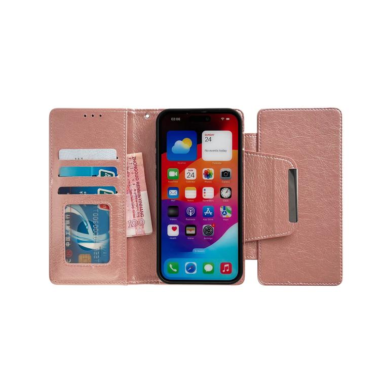 For iPhone Air Multifunctional 7-Cards Wallet Leather Phone Case(Rose Gold) - iPhone Air Cases by buy2fix | Online Shopping UK | buy2fix