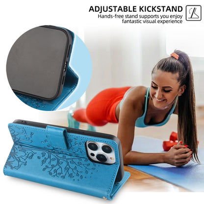 For Sony Xperia 10 V Tree & Deer Embossed Leather Phone Case(Blue) by buy2fix