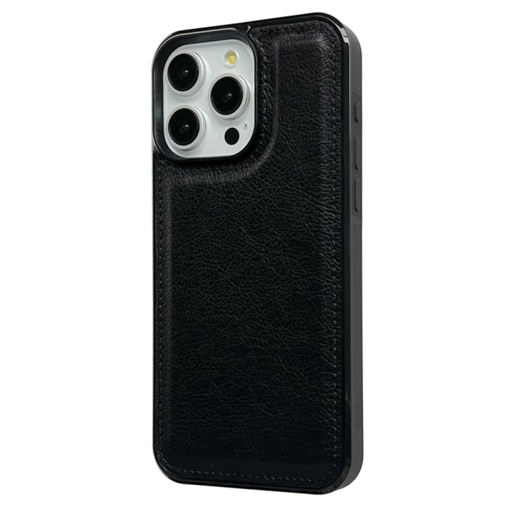 For iPhone 16 Pro Max Cowhide Texture Back Cover Phone Case(Black) by buy2fix