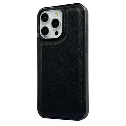 For iPhone 16 Pro Max Cowhide Texture Back Cover Phone Case(Black) by buy2fix
