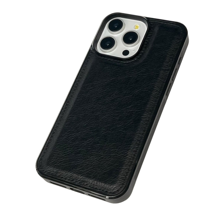 For iPhone 16 Pro Max Cowhide Texture Back Cover Phone Case(Black) by buy2fix