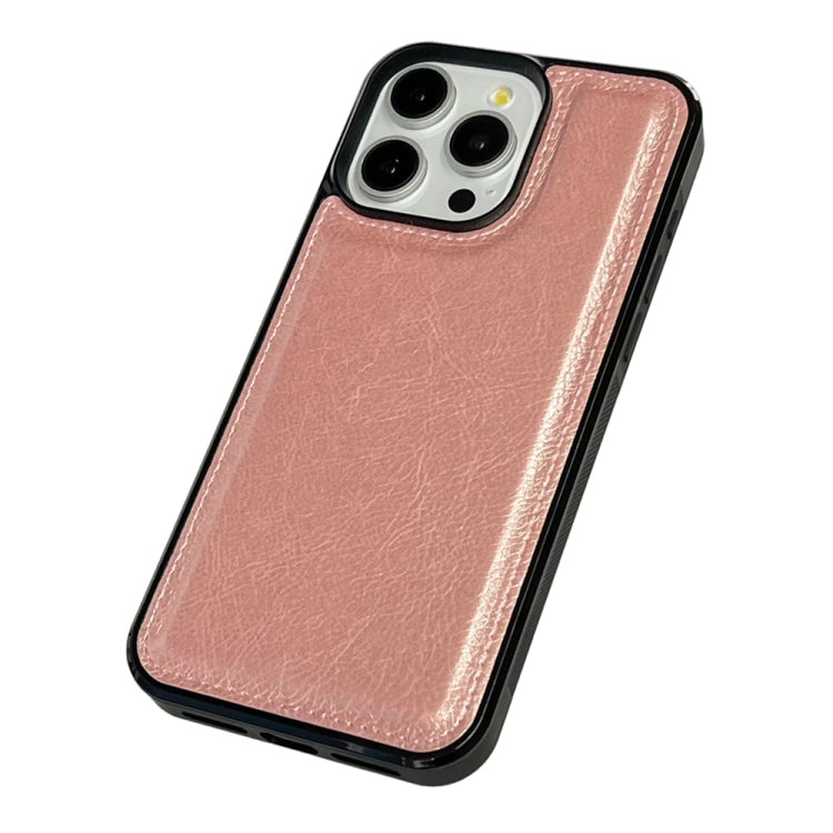 For iPhone 16 Pro Max Cowhide Texture Back Cover Phone Case(Rose Gold) by buy2fix