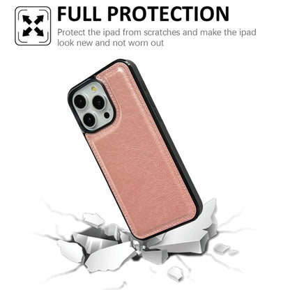 For iPhone 16 Pro Max Cowhide Texture Back Cover Phone Case(Rose Gold) by buy2fix