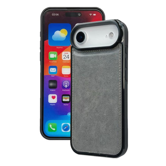 For iPhone Air Cowhide Texture Back Cover Phone Case(Grey) - iPhone Air Cases by buy2fix | Online Shopping UK | buy2fix