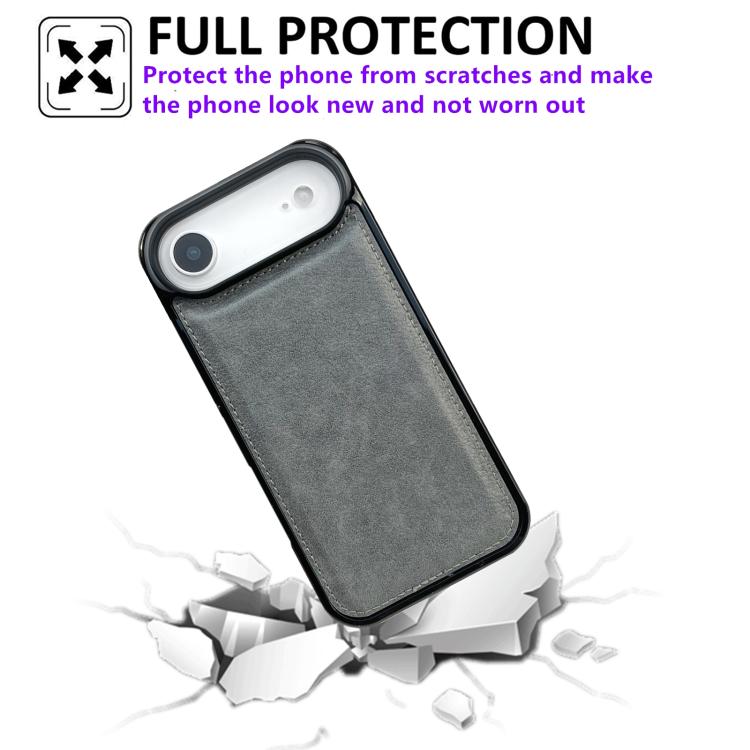 For iPhone Air Cowhide Texture Back Cover Phone Case(Grey) - iPhone Air Cases by buy2fix | Online Shopping UK | buy2fix
