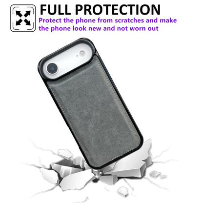 For iPhone Air Cowhide Texture Back Cover Phone Case(Grey) - iPhone Air Cases by buy2fix | Online Shopping UK | buy2fix