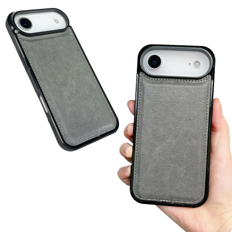 For iPhone Air Cowhide Texture Back Cover Phone Case(Grey) - iPhone Air Cases by buy2fix | Online Shopping UK | buy2fix