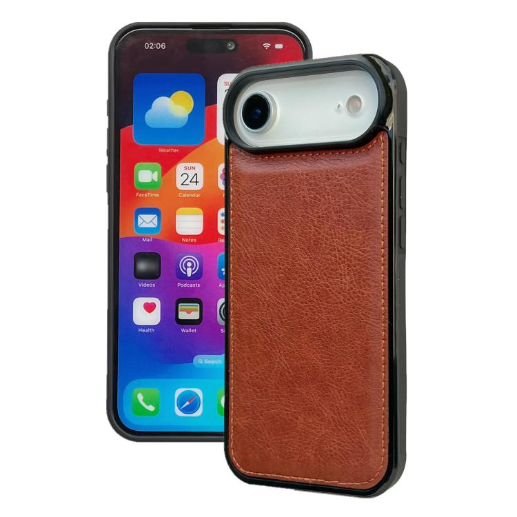 For iPhone Air Cowhide Texture Back Cover Phone Case(Brown) - iPhone Air Cases by buy2fix | Online Shopping UK | buy2fix
