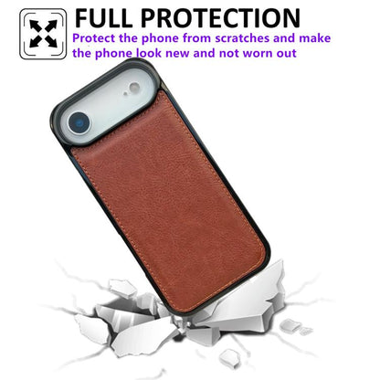 For iPhone Air Cowhide Texture Back Cover Phone Case(Brown) - iPhone Air Cases by buy2fix | Online Shopping UK | buy2fix