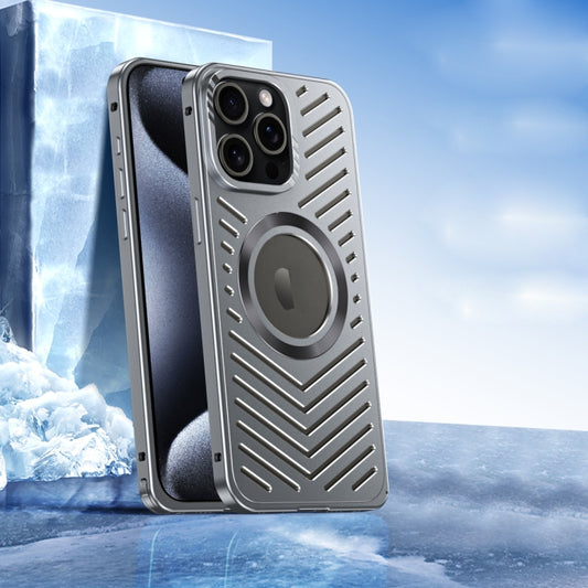 For iPhone 13 Pro Max Cooling MagSafe Magnetic Metal Phone Case(Grey) by buy2fix