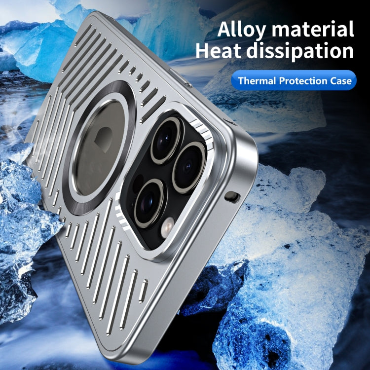 For iPhone 13 Pro Max Cooling MagSafe Magnetic Metal Phone Case(Silver) - iPhone 13 Pro Max Cases by buy2fix | Online Shopping UK | buy2fix