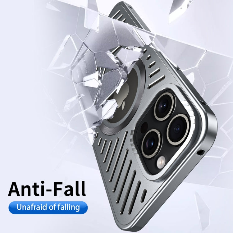 For iPhone 13 Pro Cooling MagSafe Magnetic Metal Phone Case(Silver) by buy2fix