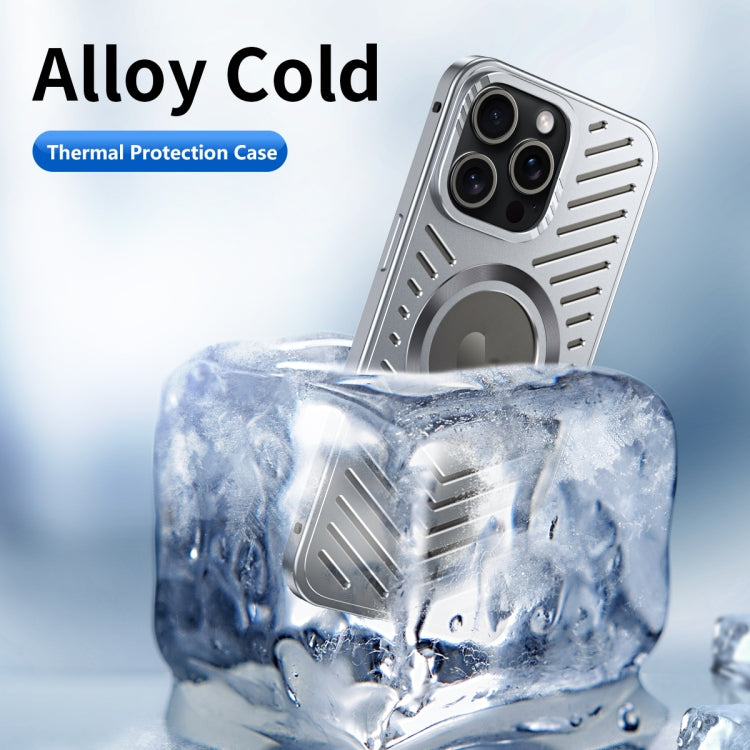 For iPhone 13 Cooling MagSafe Magnetic Metal Phone Case(Titanium) - iPhone 13 Cases by buy2fix | Online Shopping UK | buy2fix
