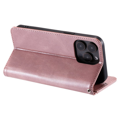 For iPhone 16 Pro Max Simple 6-Card Wallet Leather Phone Case(Rose Gold) by buy2fix